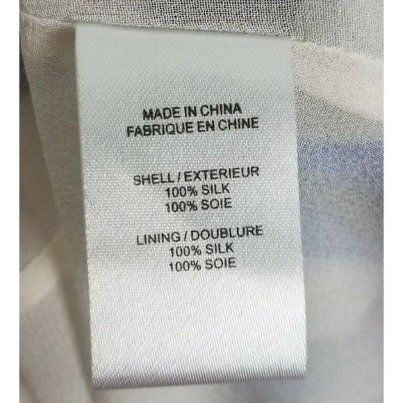 Theory Sz. 12 100% Silk Blue/Grey/White/Black Geometric Pleated Tank Dress - Picture 4 of 8